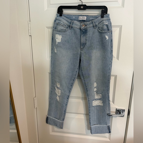 NWOT DL1961 | Stevie Slim Boyfriend Jean in Drifter - Picture 4 of 7